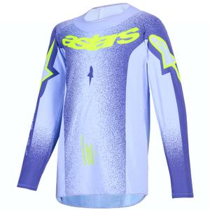 Lasten motocross trikoot Alpinestars Supertech Scenz violetti-keltainen fluo-keltainen