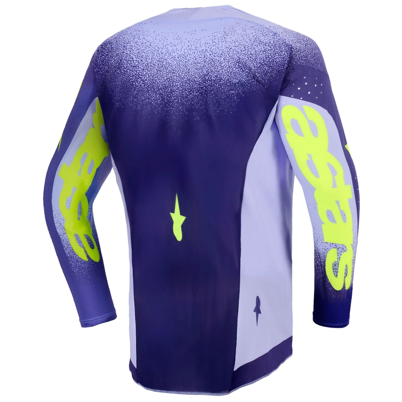 Lasten motocross trikoot Alpinestars Supertech Scenz violetti-keltainen fluo-keltainen