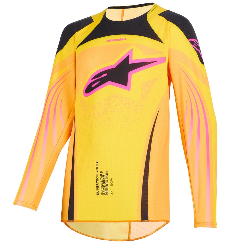 Alpinestars Techstar Nomur lasten motocross trikoo oranssi-kelta-vaaleanpunainen