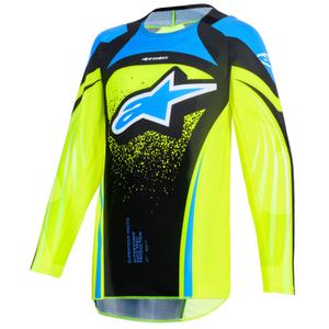 Lasten motocross trikoot Alpinestars Techstar Nomur tummansininen-fluokokeltainen-sininen