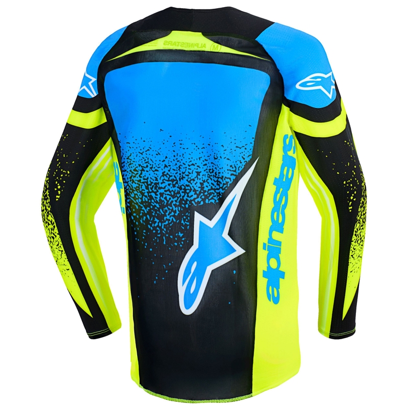 Lasten motocross trikoot Alpinestars Techstar Nomur tummansininen-fluokokeltainen-sininen
