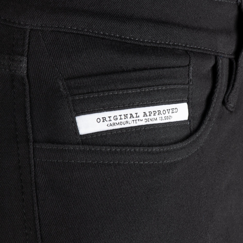 Cropped moottoripyöräfarkut OXFORD ORIGINAL APPROVED SUPER STRETCH JEANS AA SLIM FIT musta