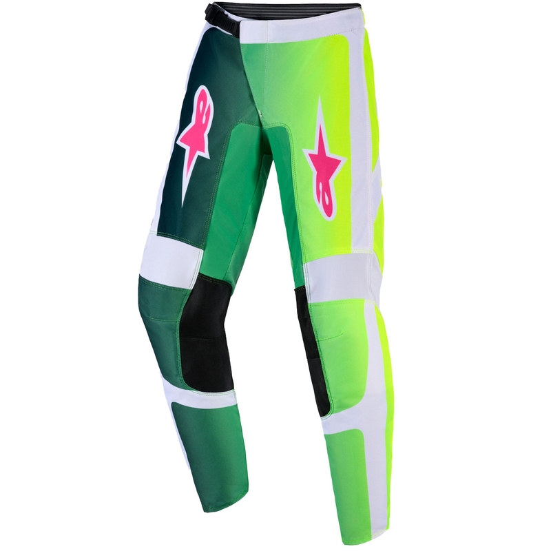 Alpinestars Fluid Portl Lasten motocrosshousut vihreä, valkoinen ja musta