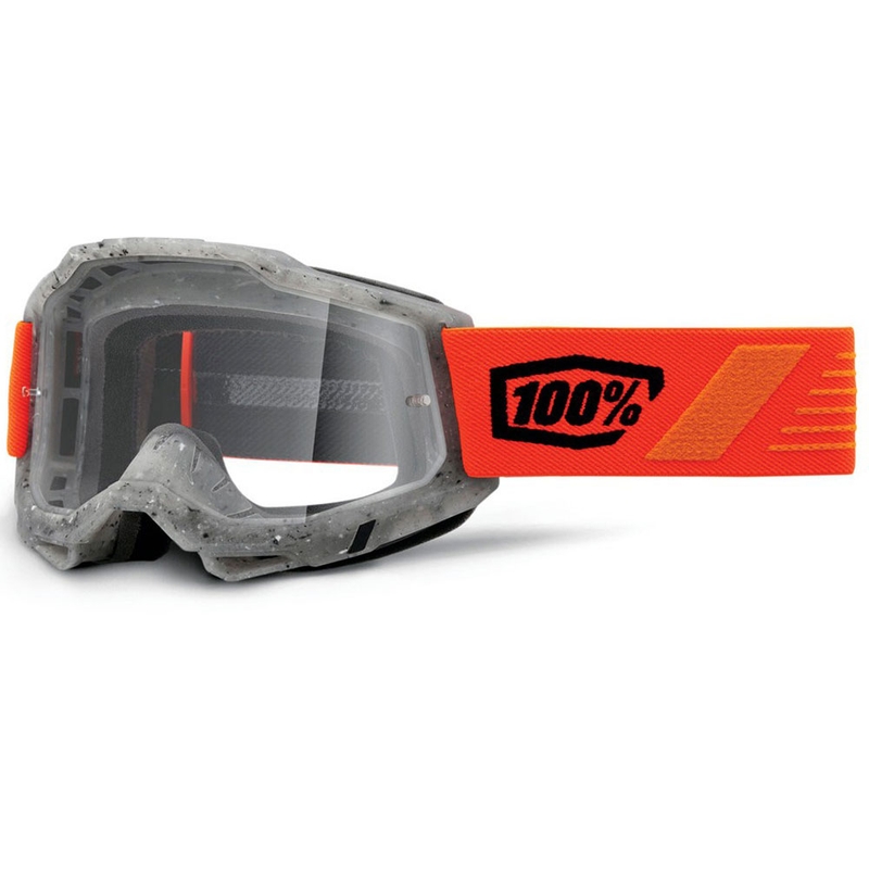 Motocross-lasit 100% ACCURI 2 Schrute kirkkaalla pleksillä 100% ACCURI 2 Schrute kirkas pleksi