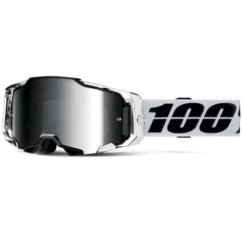 Motocross-lasit 100% ARMEGA Atac hopeisella pleksillä varustettuna