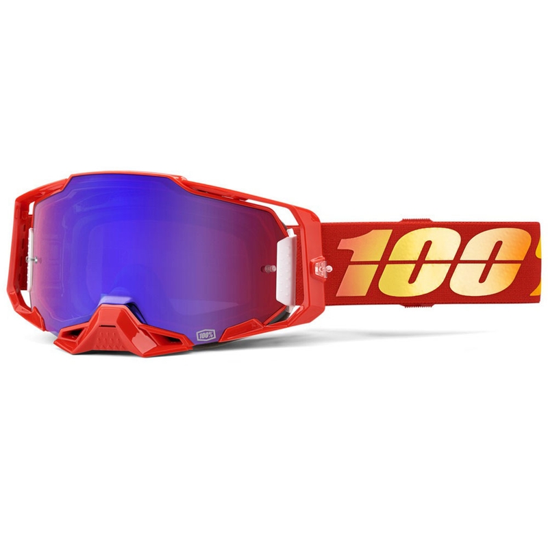 Motocross-lasit 100% ARMEGA Nuketown punaisella pleksillä 100% ARMEGA Nuketown punainen pleksi
