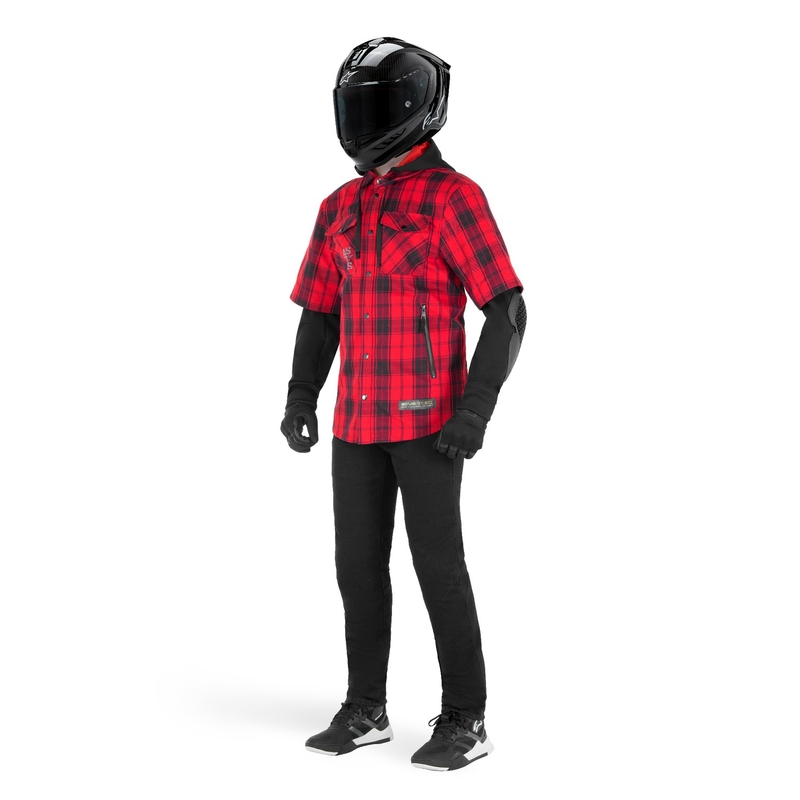 Moottoripyöräpaita Alpinestars MO.ST.EQ Tartan punainen ja musta