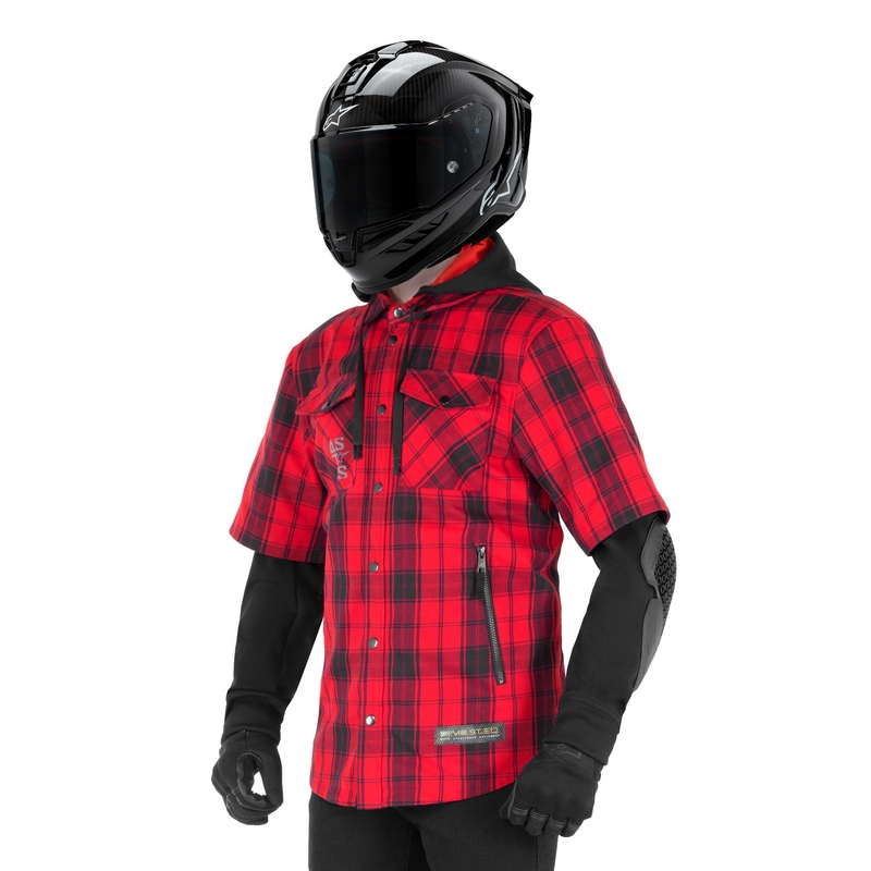 Moottoripyöräpaita Alpinestars MO.ST.EQ Tartan punainen ja musta
