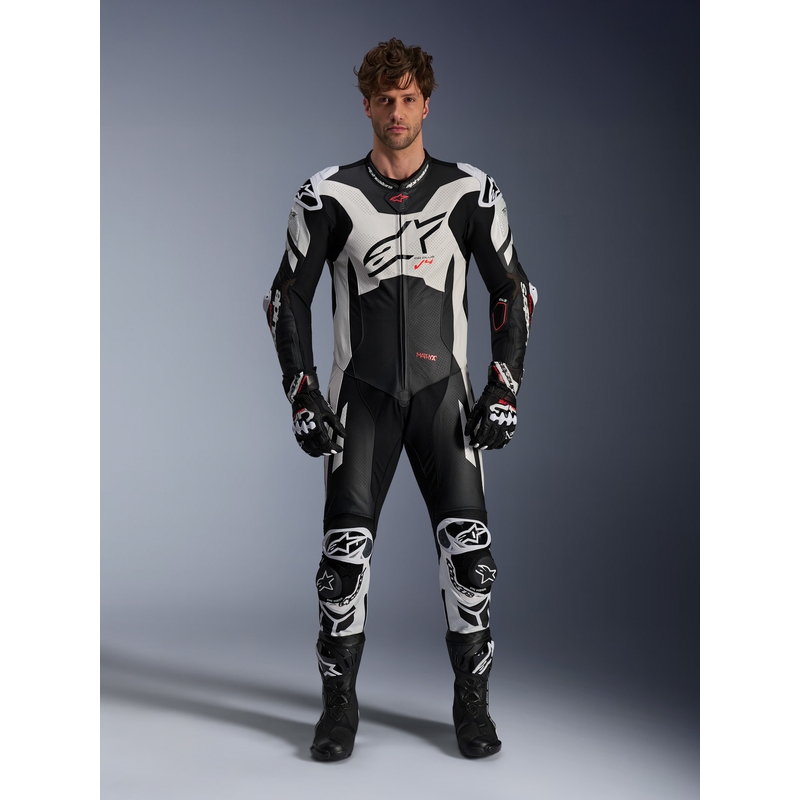 Alpinestars GP Plus V4 Sprint, Tech-air yhteensopiva musta-valko-punainen fluo