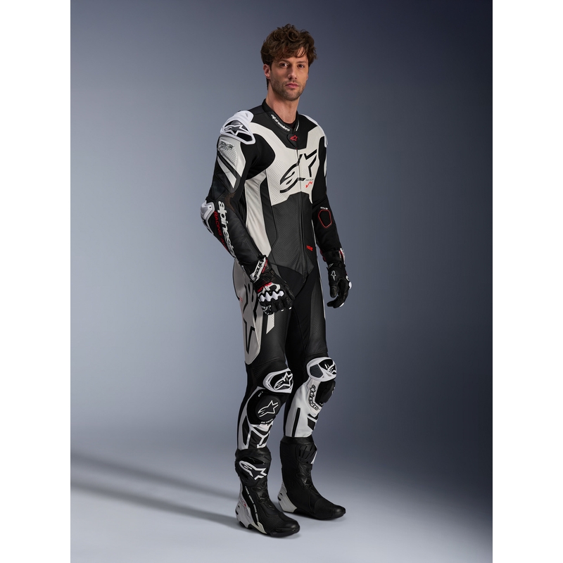 Alpinestars GP Plus V4 Sprint, Tech-air yhteensopiva musta-valko-punainen fluo