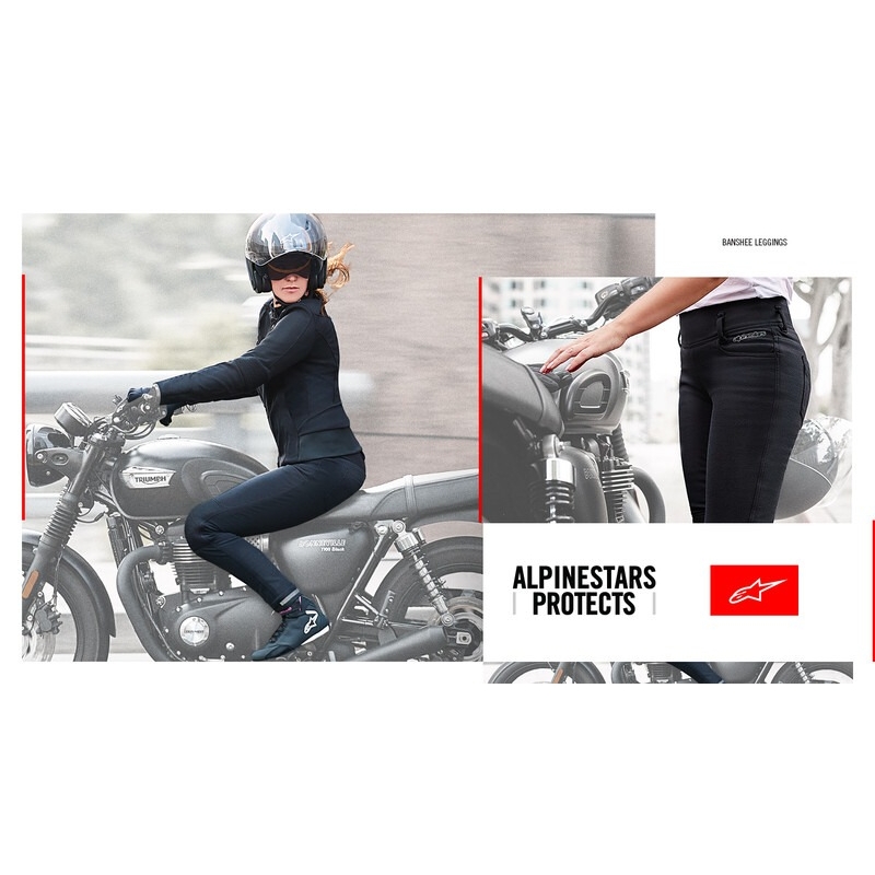 Alpinestars Banshee Naisten moottoripyöräilylegginsit Musta