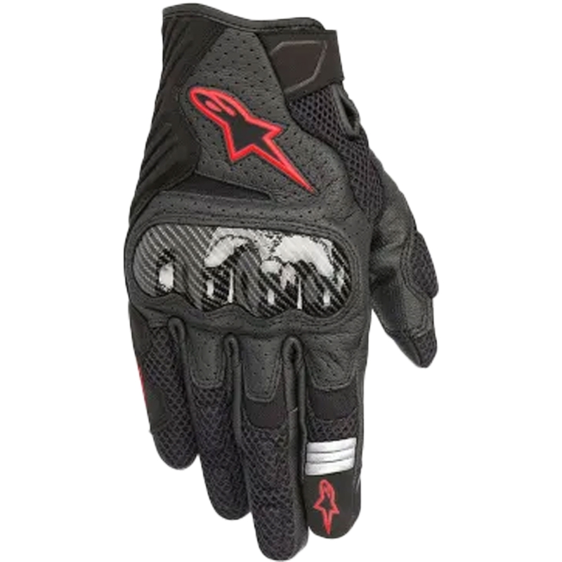 Alpinestars SMX-1 AIR 2 musta-fluo-punainen moottoripyöräilykäsineet