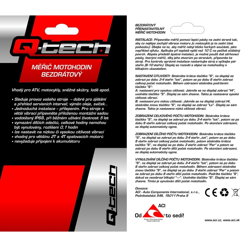 Q-TECH langaton nollatuntimittari musta