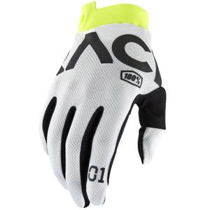 Motocross käsineet 100% - USA ITRACK RACR valkoinen