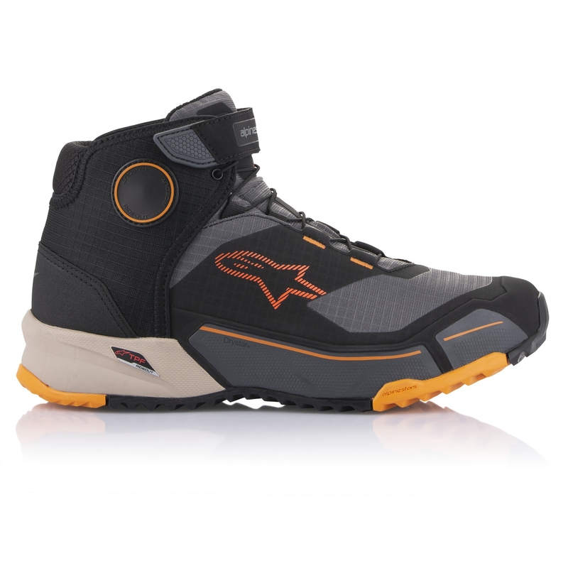 Alpinestars CR-X Drystar musta-ruskea-oranssi moottoripyöräsaappaat