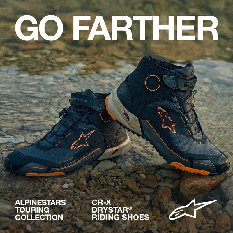 Alpinestars CR-X Drystar musta-ruskea-oranssi moottoripyöräsaappaat
