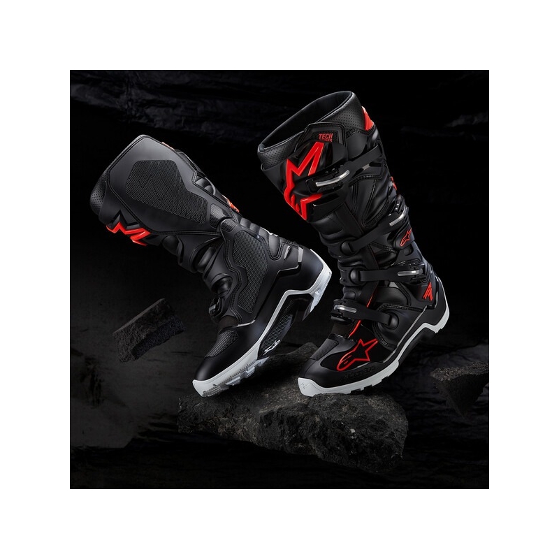 Moottoripyöräilysaappaat Moottoripyöräsaappaat Alpinestars Tech 7 Enduro musta-punainen fluo-valkoinenTech 7 Enduro musta-punainen fluo-valkoinen
