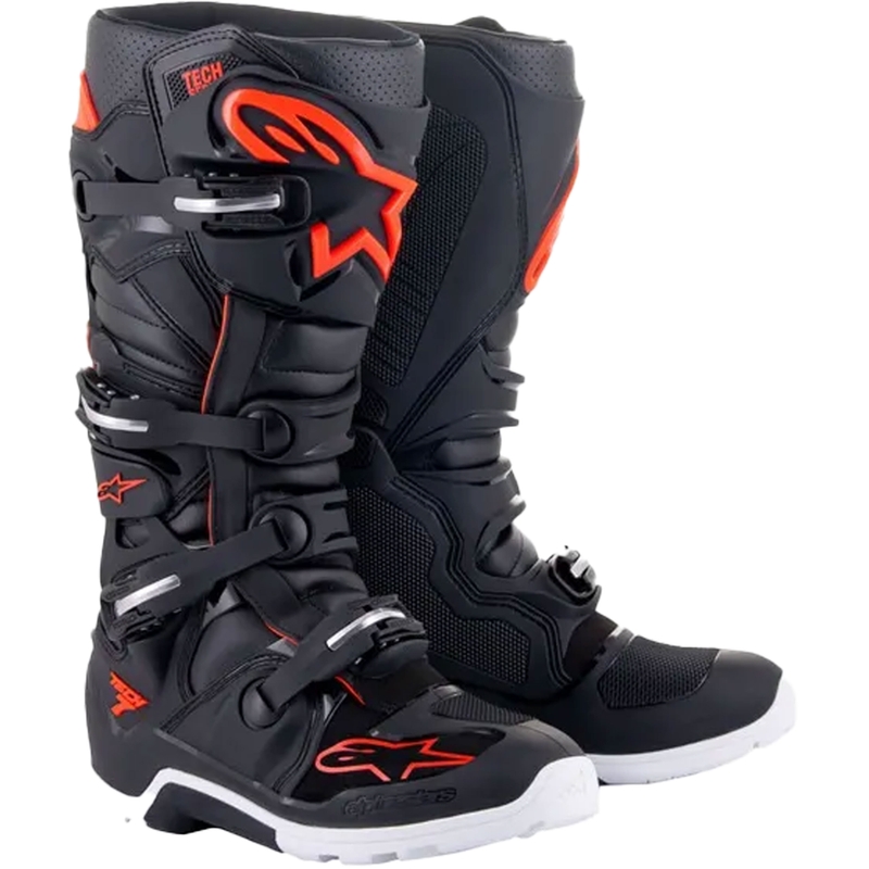 Moottoripyöräilysaappaat Moottoripyöräsaappaat Alpinestars Tech 7 Enduro musta-punainen fluo-valkoinenTech 7 Enduro musta-punainen fluo-valkoinen