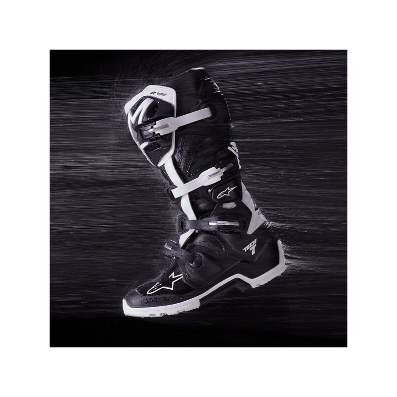 Alpinestars Tech 7 Enduro Drystar Mustavalkoinen Moottoripyöräilykengät