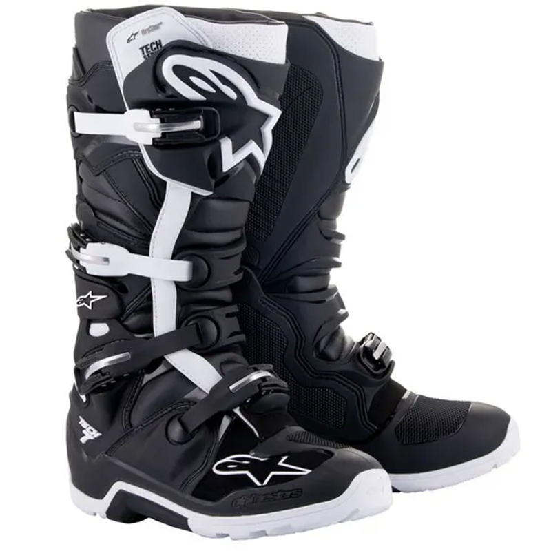 Alpinestars Tech 7 Enduro Drystar Mustavalkoinen Moottoripyöräilykengät