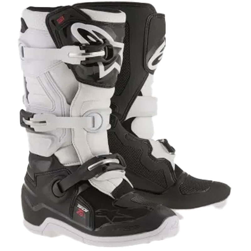 Alpinestars Tech 7 S Mustavalkoiset lasten moottoripyöräsaappaat