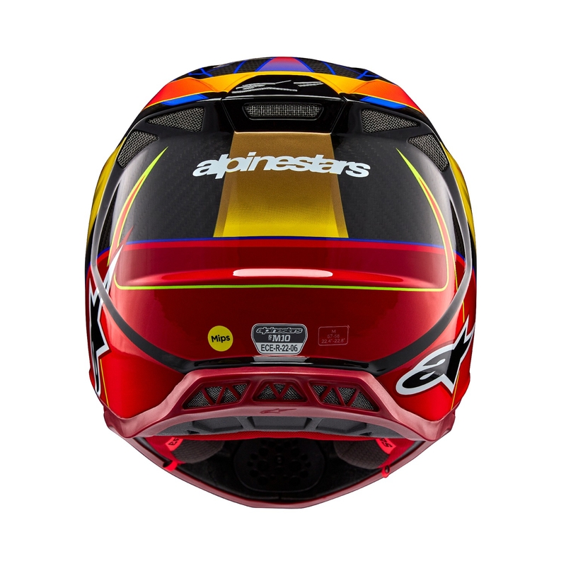 Alpinestars Supertech S-M10 Era kultainen ja punainen motocross-kypärä