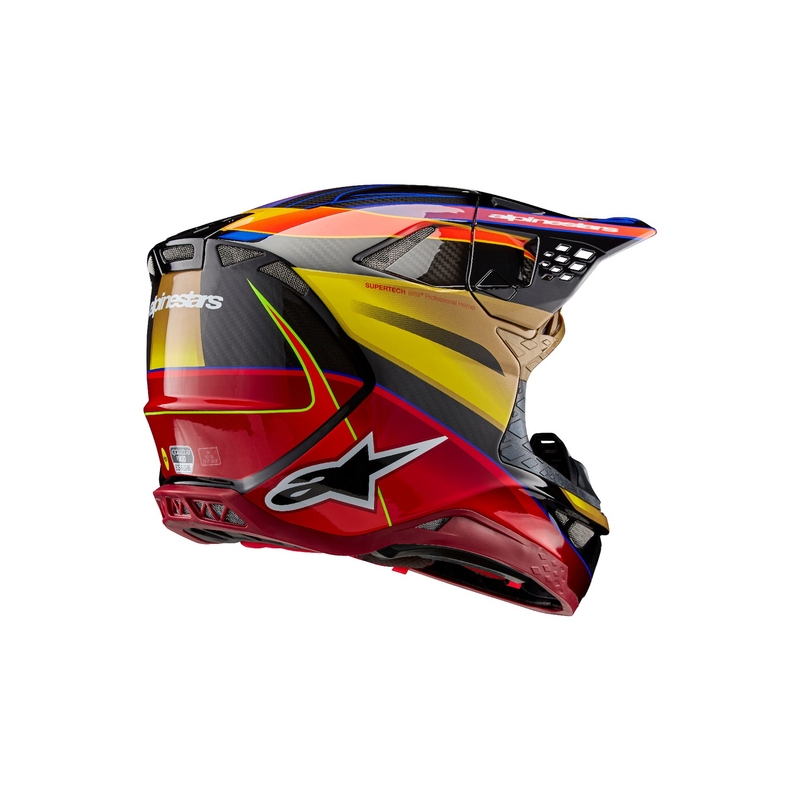 Alpinestars Supertech S-M10 Era kultainen ja punainen motocross-kypärä