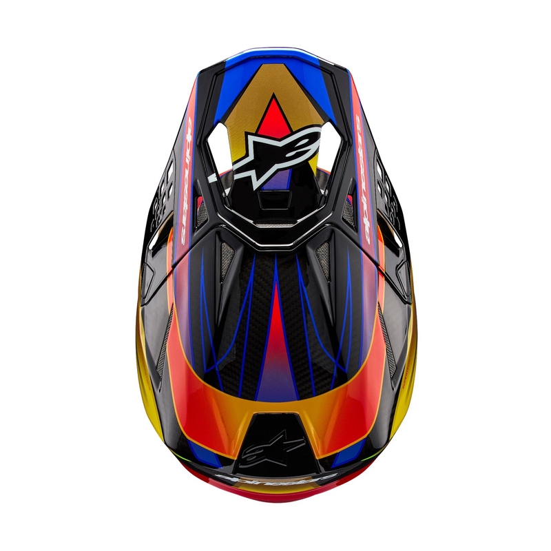 Alpinestars Supertech S-M10 Era kultainen ja punainen motocross-kypärä