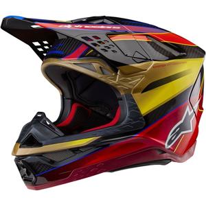 Alpinestars Supertech S-M10 Era kultainen ja punainen motocross-kypärä