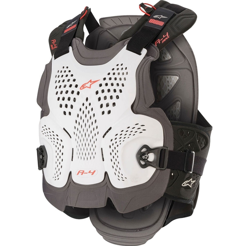 Alpinestars A-4 MAX valkoinen-antrasiitti-punainen rintasuojain
