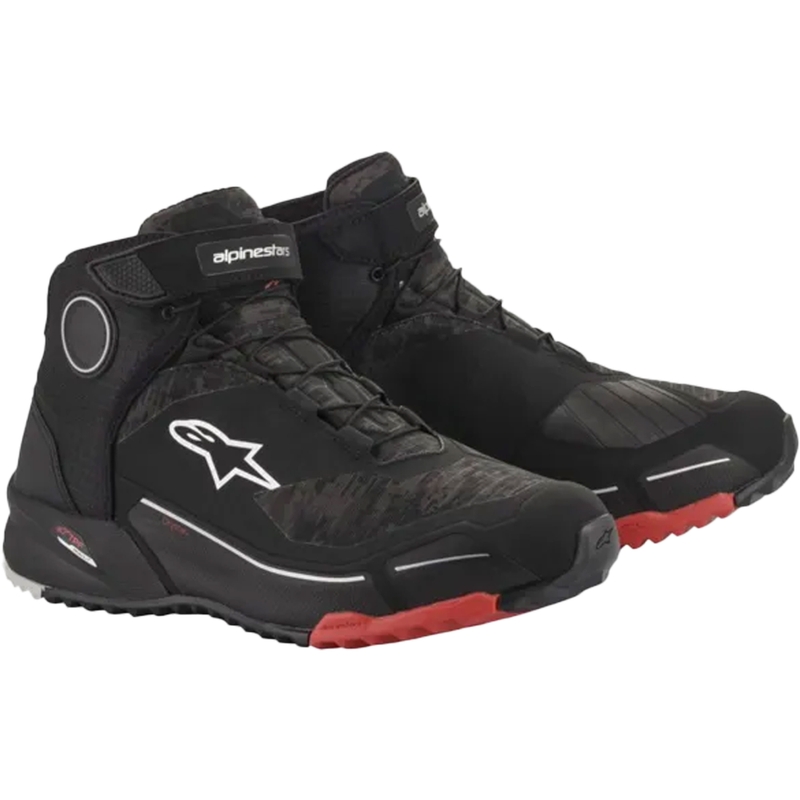 Alpinestars CR-X Drystar musta naamiointi punainen moottoripyörä saappaat