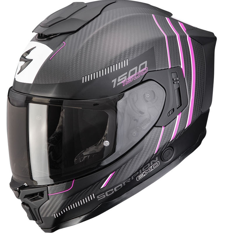 Scorpion EXO-1500 Carbon Air Zity -moottoripyöräkypärä, mattamusta-pinkki
