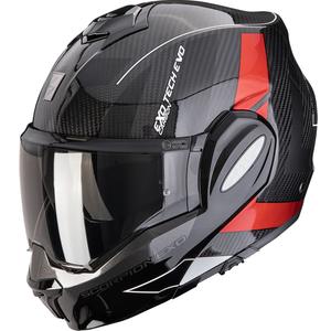Taitettava moottoripyöräilykypärä Scorpion EXO-TECH EVO Carbon CAD musta-punainen