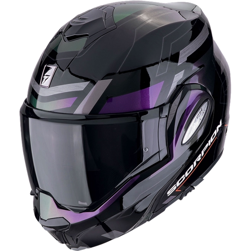 Taitettava moottoripyöräilykypärä Scorpion EXO-TECH EVO CONQUER mattamusta kameleontti