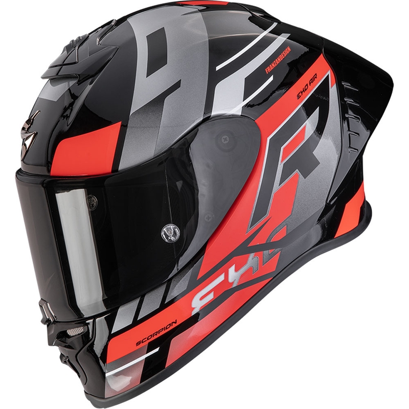Integroitu moottoripyöräilykypärä Scorpion EXO-R1 EVO II Air Adrenaline musta-punainen-hopea