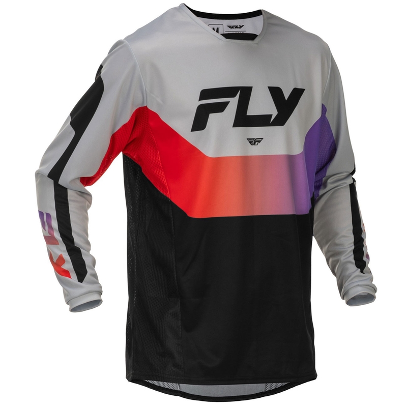 Motocross pelipaita FLY Racing Kinetic USA harmaa-punainen-violetti-musta