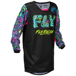 Lasten motocross pelipaita FLY Racing KINETIC MUTANT musta-monivärinen