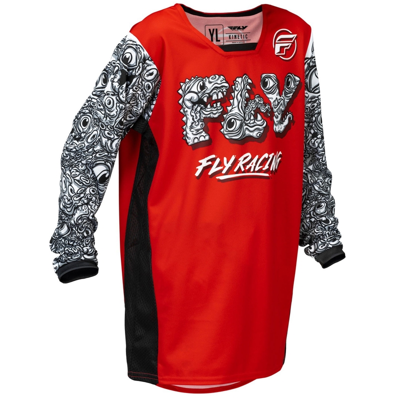 Lasten motocross pelipaita FLY Racing KINETIC MUTANT punainen-valko-musta