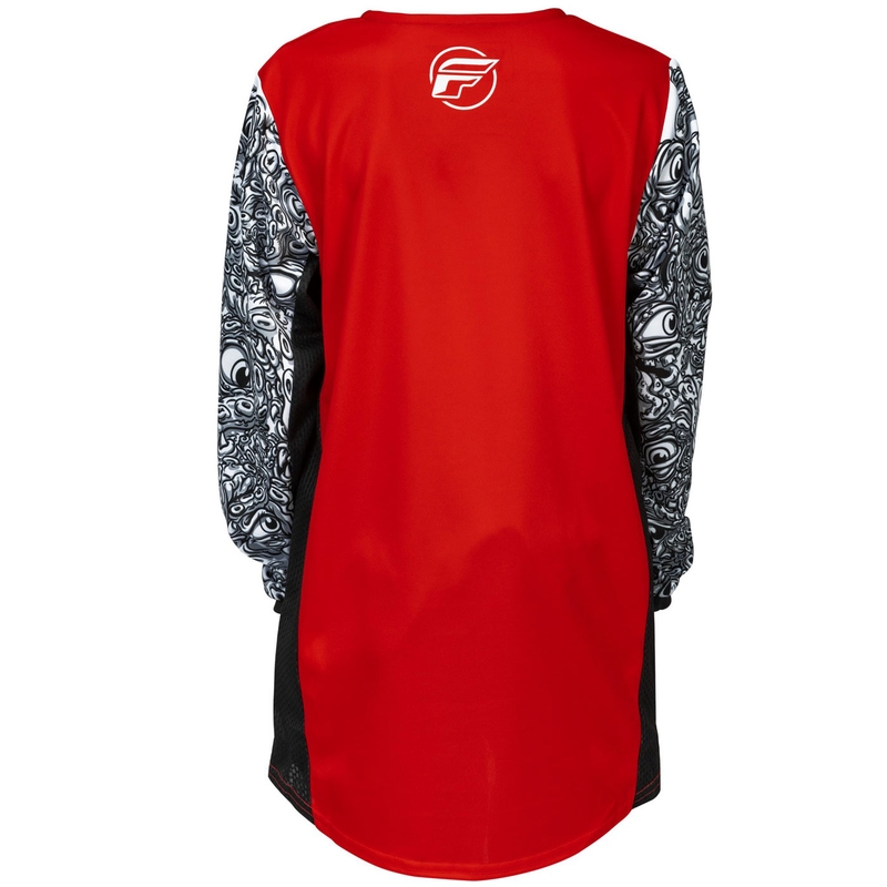 Lasten motocross pelipaita FLY Racing KINETIC MUTANT punainen-valko-musta