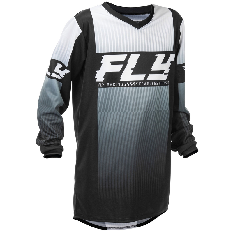 Lasten motocross pelipaita FLY Racing F-16 musta ja valkoinen