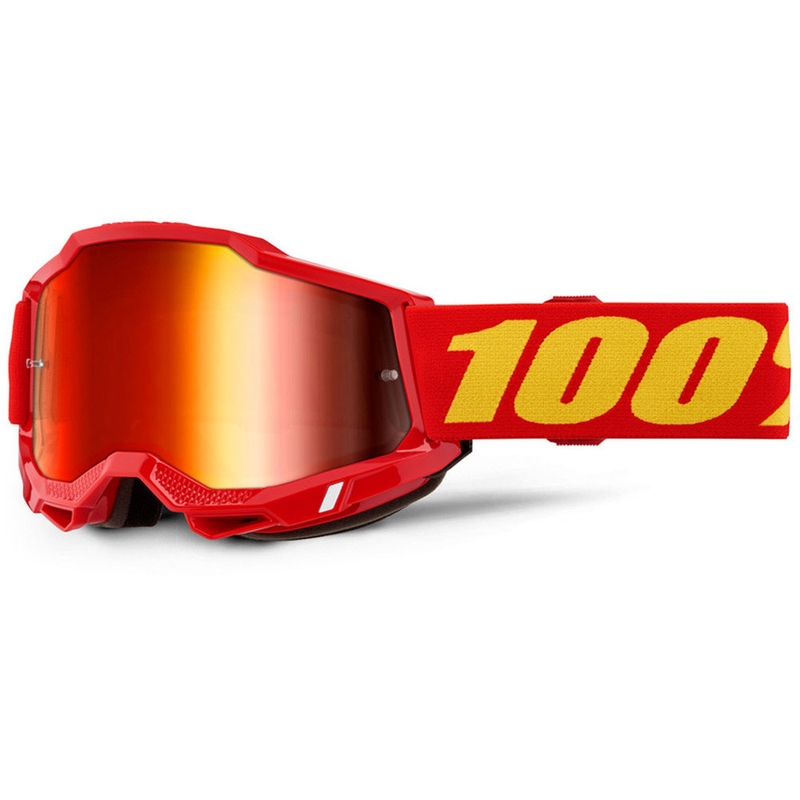 Motocross-lasit 100% Accuri 2 punainen punaisella pleksillä varustettuna