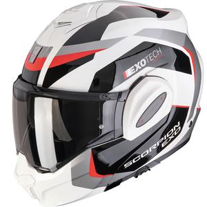 Taitettava moottoripyöräilykypärä Scorpion EXO-TECH EVO PRO Accuti harmaa-musta-punainen