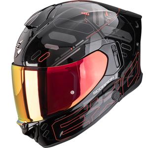 Integroitu moottoripyöräilykypärä Scorpion EXO-530 Air Fond metallinen musta-punainen