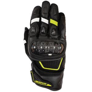 Moottoripyöräkäsineet Oxford RP-4S 3.0 musta-valko-keltainen