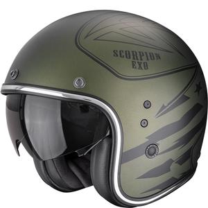 Avoin moottoripyöräilykypärä Scorpion Belfast Dawg matta vihreä