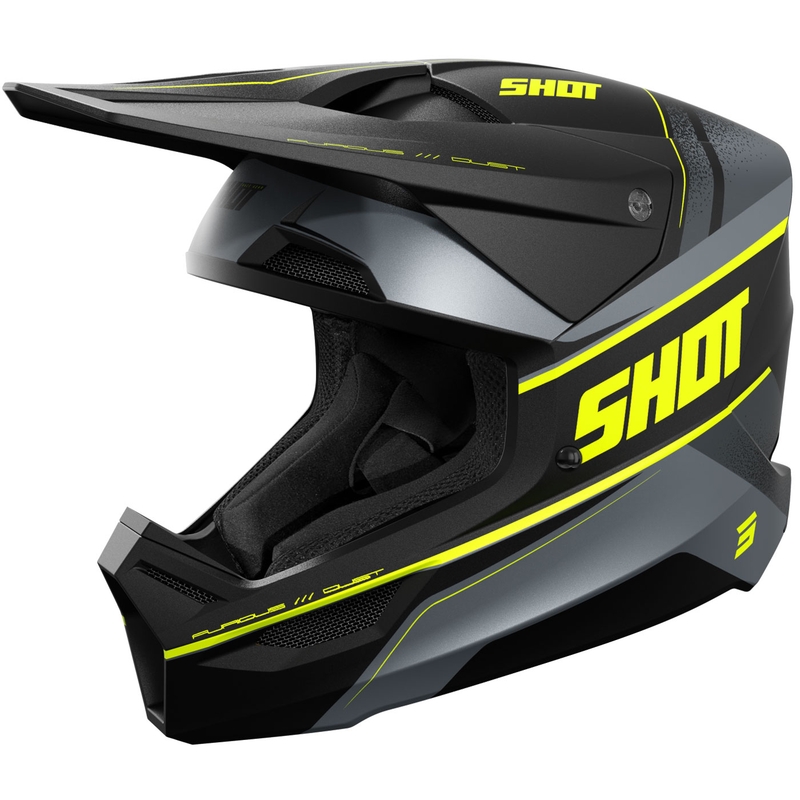 Motocross kypärä Shot Furious Dust matta fluo keltainen