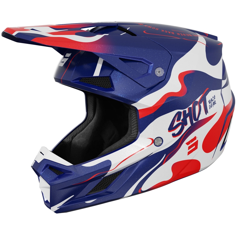 Motocross kypärä Shot Speed Beast helmiäisen sininen-punainen