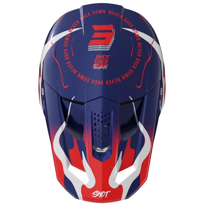 Motocross kypärä Shot Speed Beast helmiäisen sininen-punainen