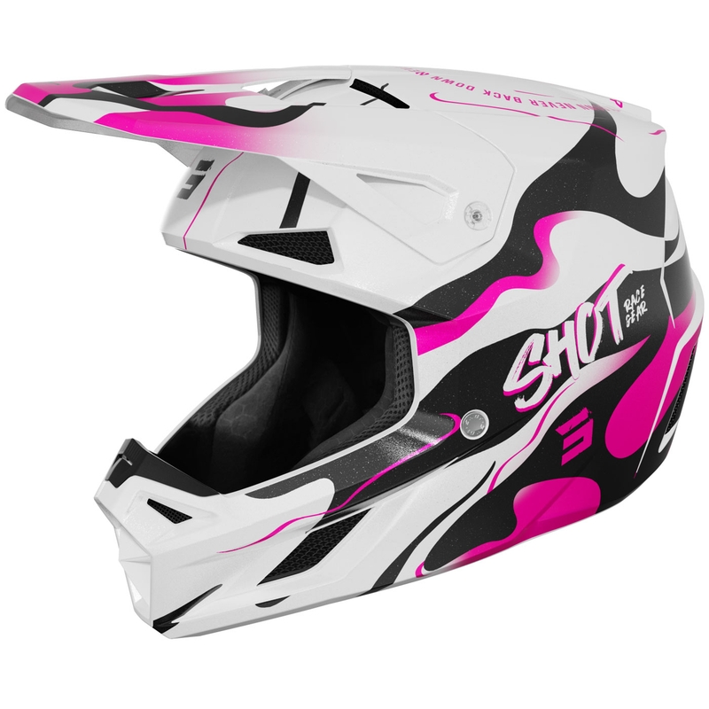 Motocross kypärä Shot Speed Beast helmiäisen vaaleanpunainen