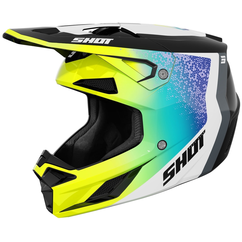 Motocross kypärä Shot Speed Hybrid kiiltävä fluo keltainen